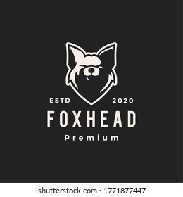 fox head hipster vintage logo vector icon illustration