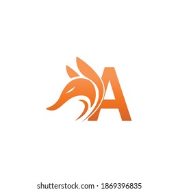 Fox head icon combination with letter A logo icon design vector