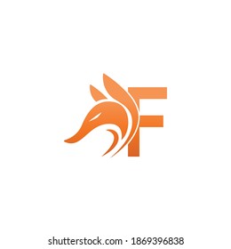 Fox-Kopf-Symbol-Kombination mit Buchstabe F Logo-Symbol-Design Vektorgrafik