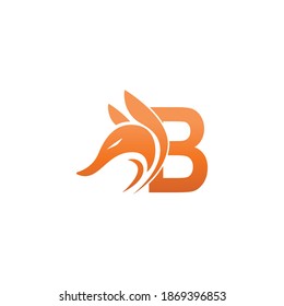 Fox head icon combination with letter B logo icon design vector