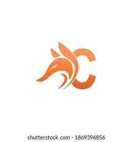 Combinación de iconos de la cabeza de Fox con el diseño del icono de la letra C