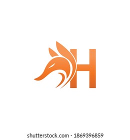 Combinación de iconos de la cabeza de Fox con el diseño del icono de la letra H