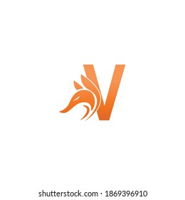 Combinación de iconos de la cabeza de Fox con el diseño del icono de la letra V