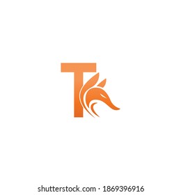Fox head icon combination with letter T logo icon design vector