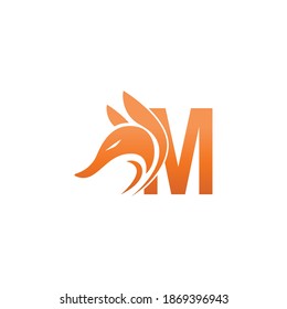 Fox head icon combination with letter M logo icon design vector