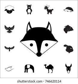 fox head icon. Set of animal icons. You can use in web or app icons on white background
