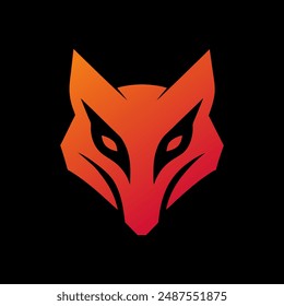 Fox head iconic logo illustration