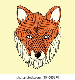 Fox head illustration - suitable for T-shirts, bag or whatever print. Vector illustration