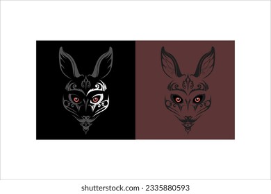Fox head illustration with unique and editable art form