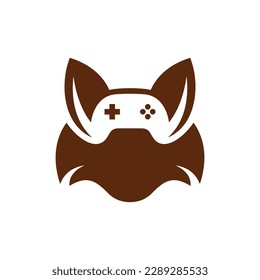 Fox head joystick game creative logo design