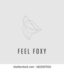Fox Head Line Art Logo Simple Clean Creative Ideas Template
