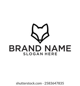 fox head line art logo vector illustration
