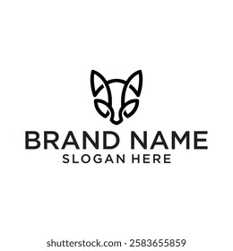 fox head line art logo vector illustration
