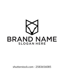 fox head line art logo vector illustration
