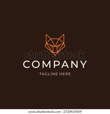 Fox head line art logo with sleek lines conveying cleverness and agility.