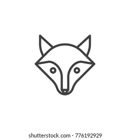 Fox head line icon, outline vector sign, linear style pictogram isolated on white. Symbol, logo illustration. Editable stroke