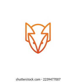 Fox Head Line Logo. Fox Head lcon, perfect for IT service company and brand fashion logo