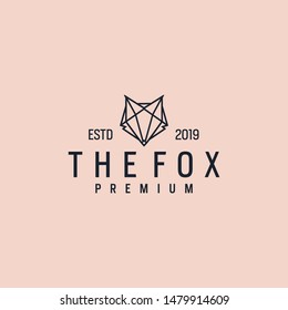 the fox / fox head line outline simple logo design vector download