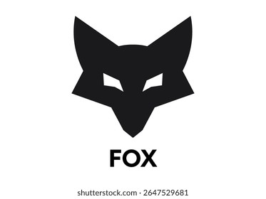 Fox head logo black icon. Minimal fox geometric design animal wild logo abstract symbol