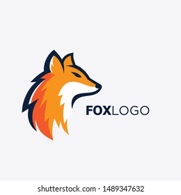 Fox head logo design template vector