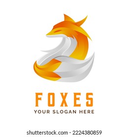 Fox Head Logo Design template emblem mascot vector illustration