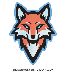 fox head logo emblem mascot design illustration for sport or e-sport team