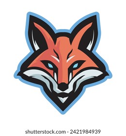 fox head logo emblem mascot design illustration for sport or e-sport team