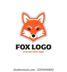 Fox head logo, icon, symbol.