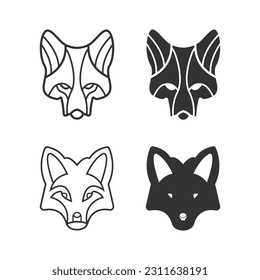 Diseño de la plantilla de icono del logotipo de la cabeza de Fox para su empresa