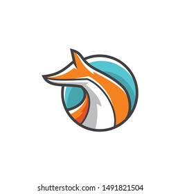 fox head logo icon vector