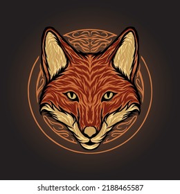 Fox Head Logo Illustration Design