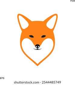 Fox head logo. Isolated fox head on white background