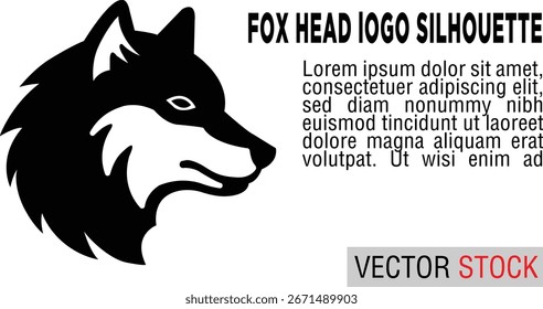 A Fox Head Logo Silhouette Vector Design
