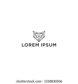 Fox head logo template design. Vector illustration.