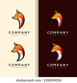 fox head logo vector