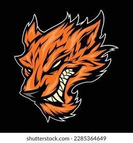 fox head logo vector for commercial use