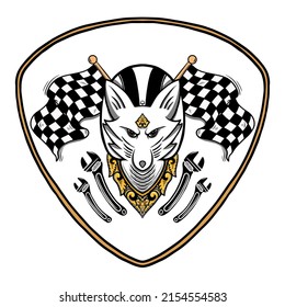 
Fox head logo vector design for motorcycle club shirt and logo design