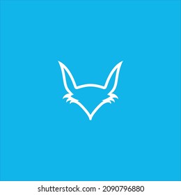 fox head logo vector template line art