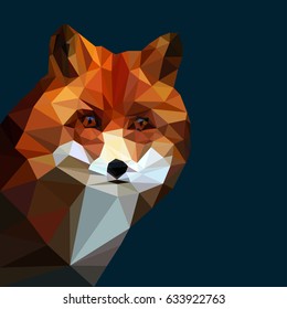 fox head low poly vector icon