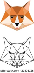 fox head made of triangles geometric logo