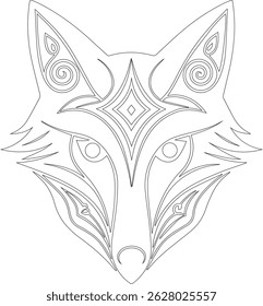 Fox head mandala with geometric designs