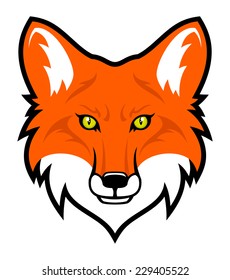 Fox head mascot.