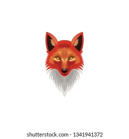 fox head mascot cartoon vector on a white background