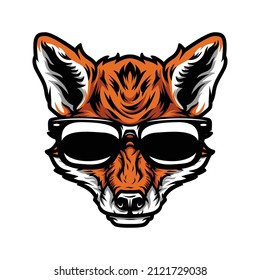 Logo de diseño de mascota de la cabeza de Fox