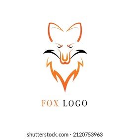 Fox head mascot, icon illustration, template