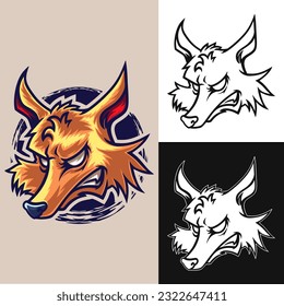 Fox head mascot logo  with 3 versions