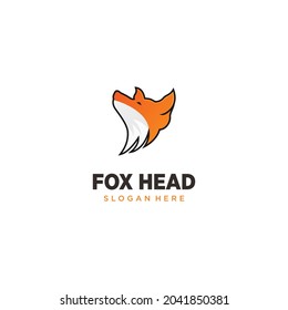 Fox head mascot logo design. Foxes are carnivorous animals that live in the poles and forests. flat and cartoon style logo design