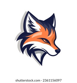 Diseño del logo de la mascota de la cabeza de Fox. Ilustración vectorial de la cabeza de zorro aislada en fondo blanco.