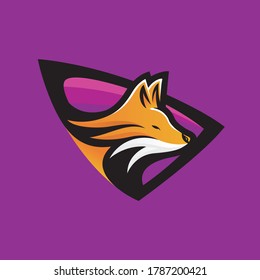 máscara del logotipo de la ilustración del zorro degradado