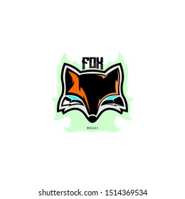 fox head mascot logo initial concept